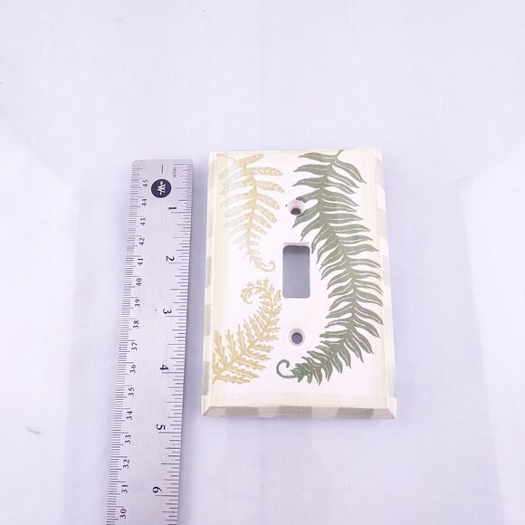 Ferns Leaf Now That's A Switch Single Plate Cover Hand Painted Ceramic Stoneware - Picture 4 of 5